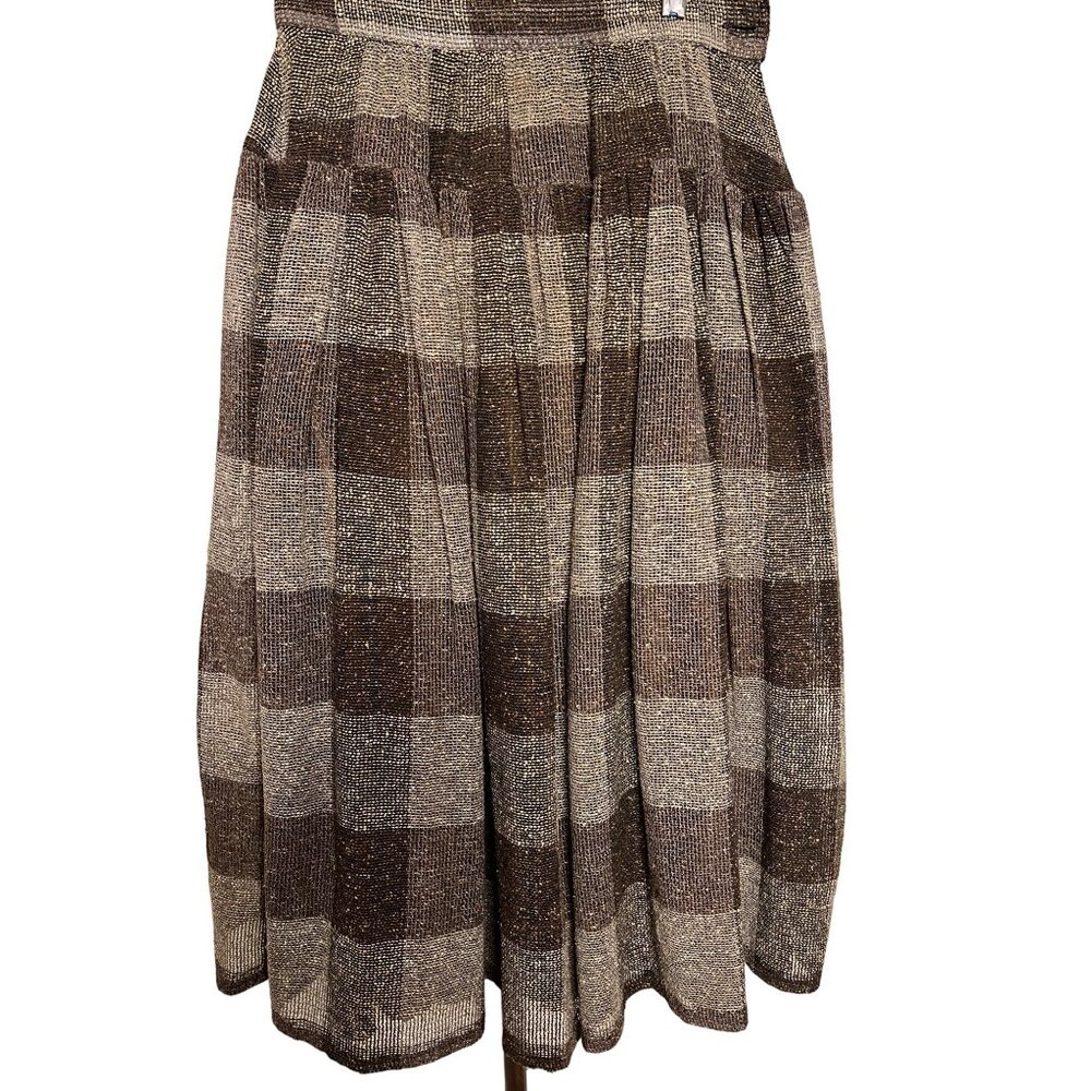 Carole Little for Saint Tropez West Midi Skirt SZ 6 Plaid Boho Chic Y2K